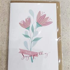 With Sympathy Flowers Card