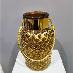 Honeycomb Gold Vase